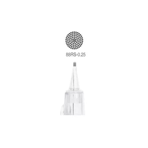 Biomaser 88RS-0.25 micro-needling cartridge for PMU. Stainless steel needles for precise permanent makeup applications.