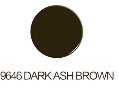 9646 Dark Ash Brown tattoo pigment ink swatch for permanent makeup, eyebrow microblading, ideal for yellow-skinned people.