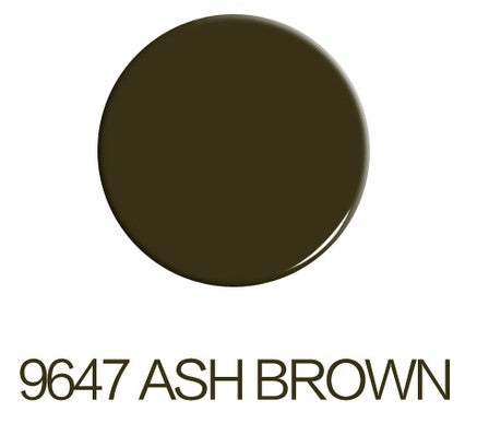 9647 Ash Brown eyebrow tattoo pigment ink swatch for microblading and permanent makeup. Gray brown color sample.
