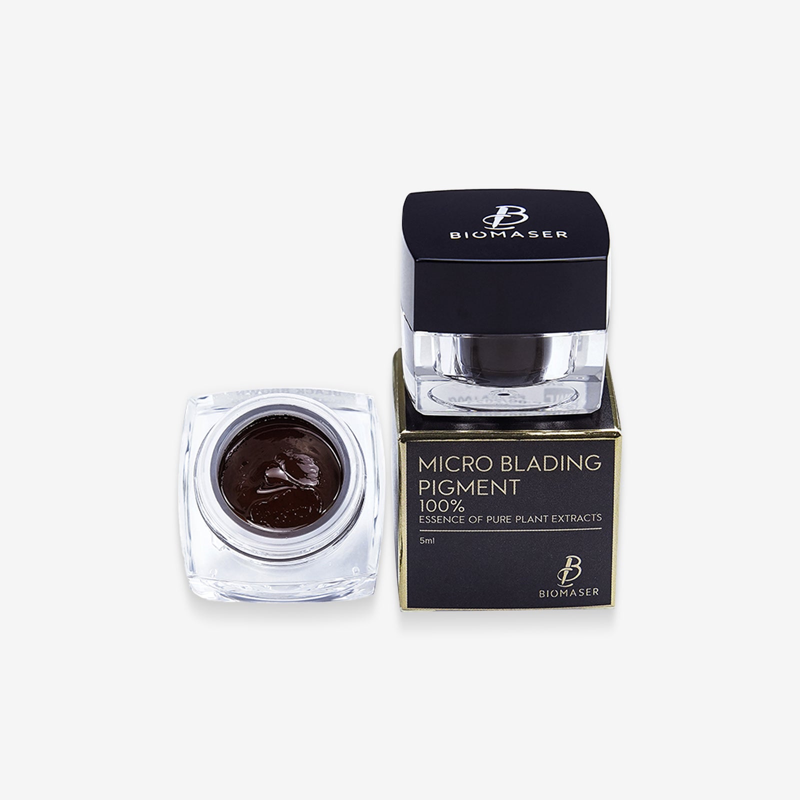 Biomaser microblading pigment paste, brown color, 5ml. Permanent makeup ink for eyebrow microblading, plant extracts.