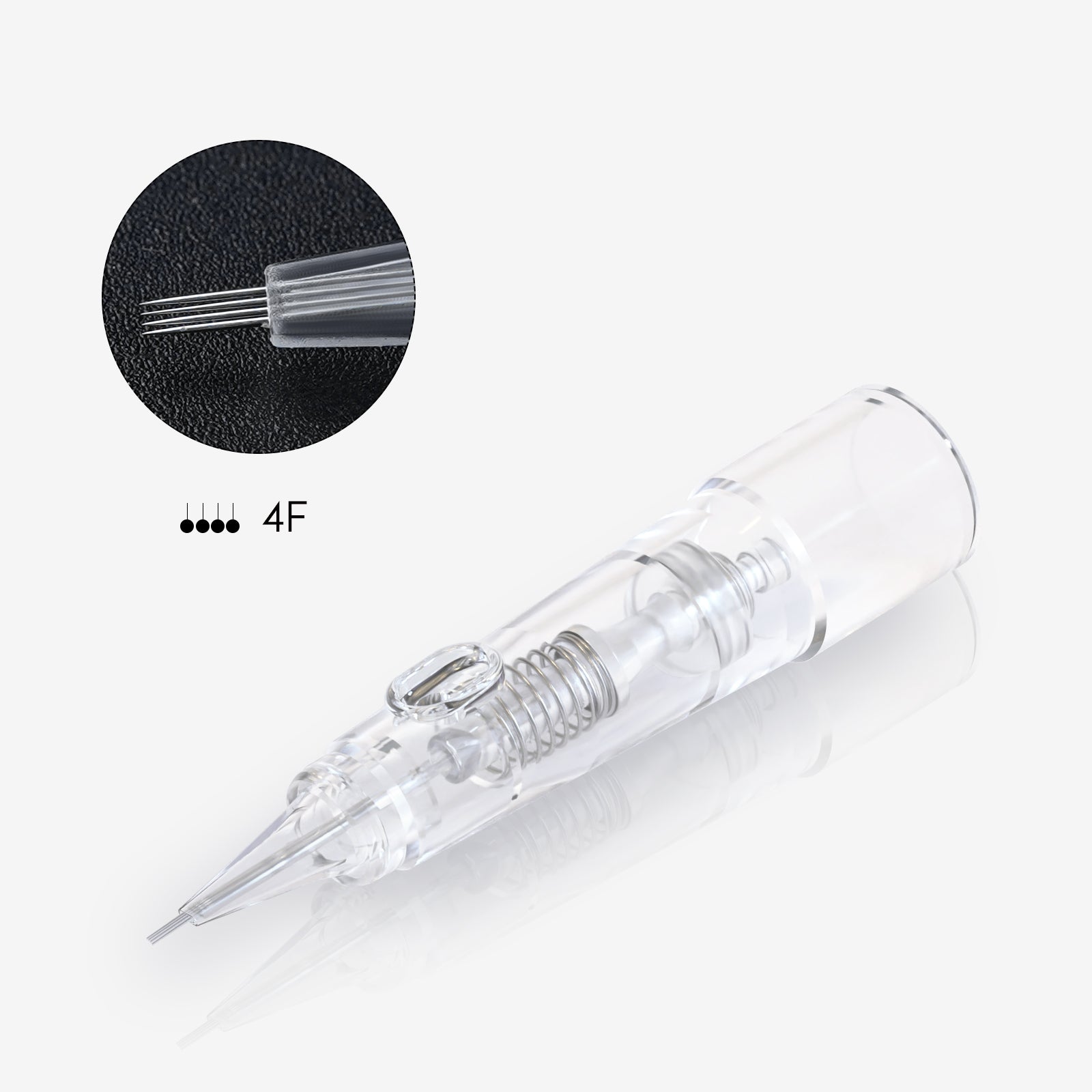 Biomaser 4F Permanent Makeup Cartridge Needle with Clear Housing for PMU - Professional Tattoo Equipment