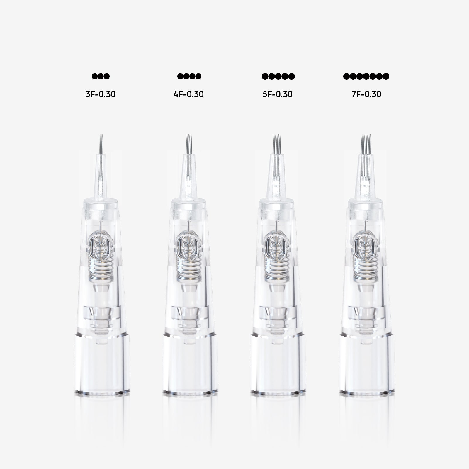 Biomaser PMU Cartridge Needles, 3F-7F configurations for professional permanent makeup, tattoo supplies