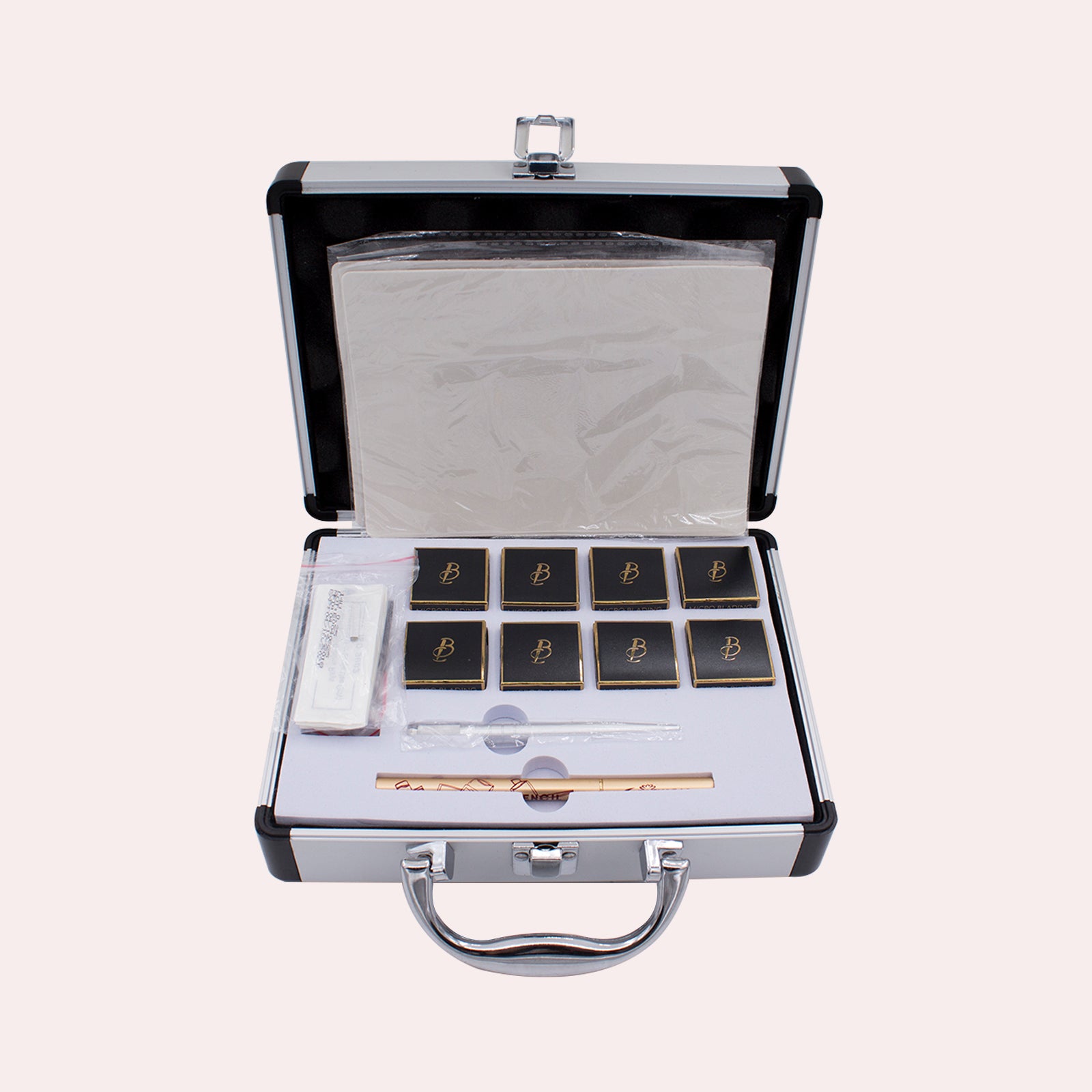 Biomaser 3D Microblading Kit, professional tattoo supplies including pigment, needles, and manual pen