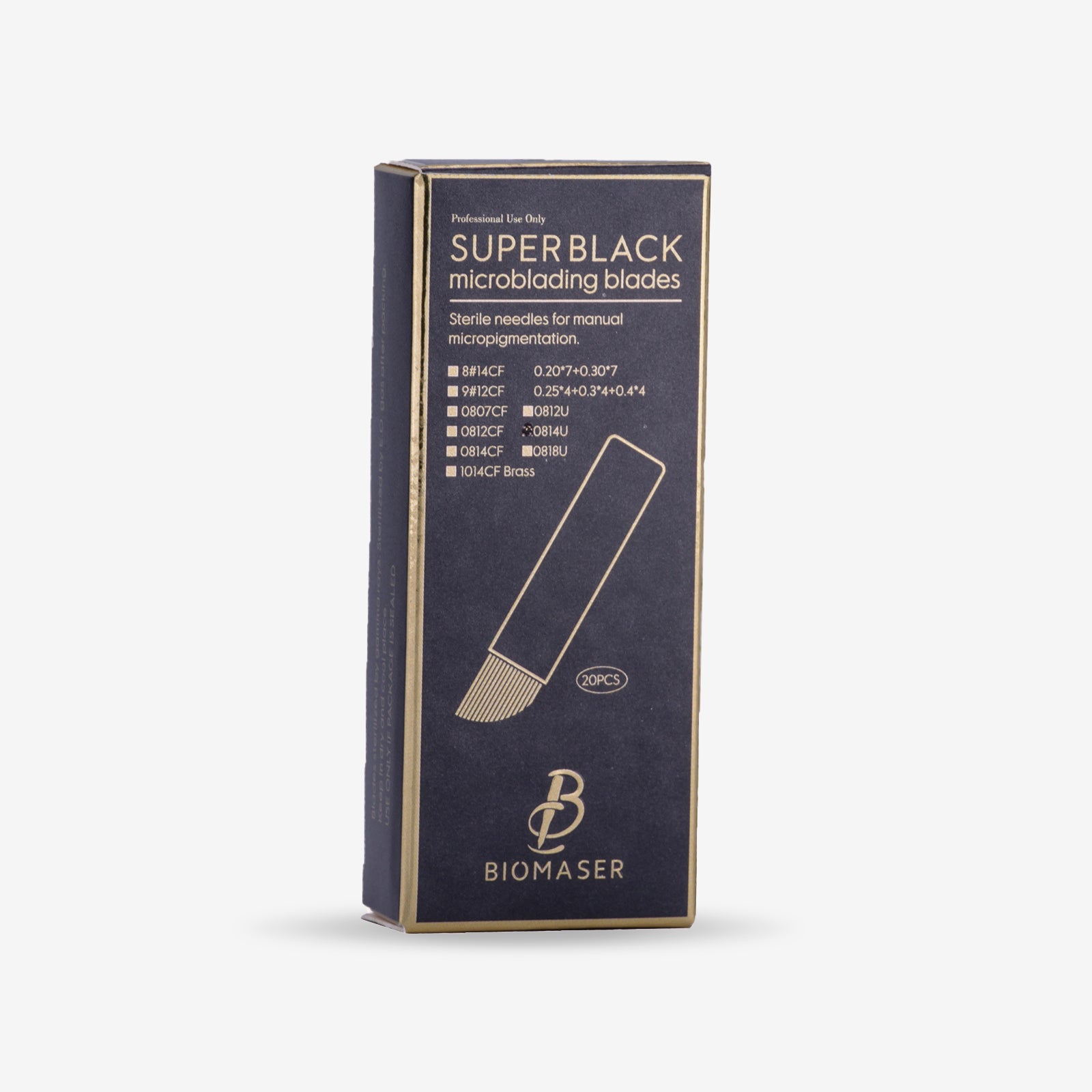 Biomaser Super Black microblading blades, sterile needles for permanent makeup, various sizes available, tattoo equipment
