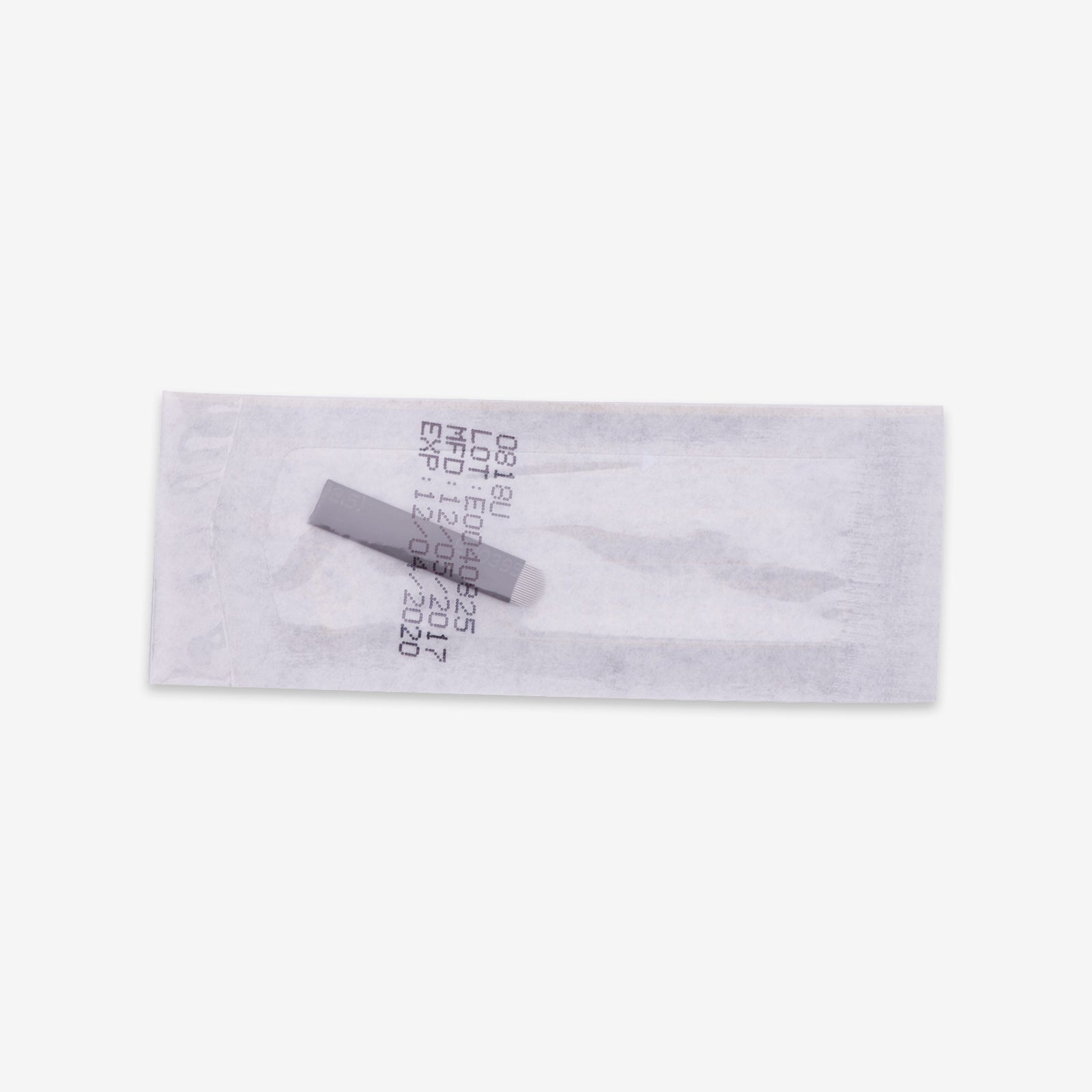 Biomaser Super Black 0818U microblading needle in sterile packaging with MFD and EXP dates for professional PMU use
