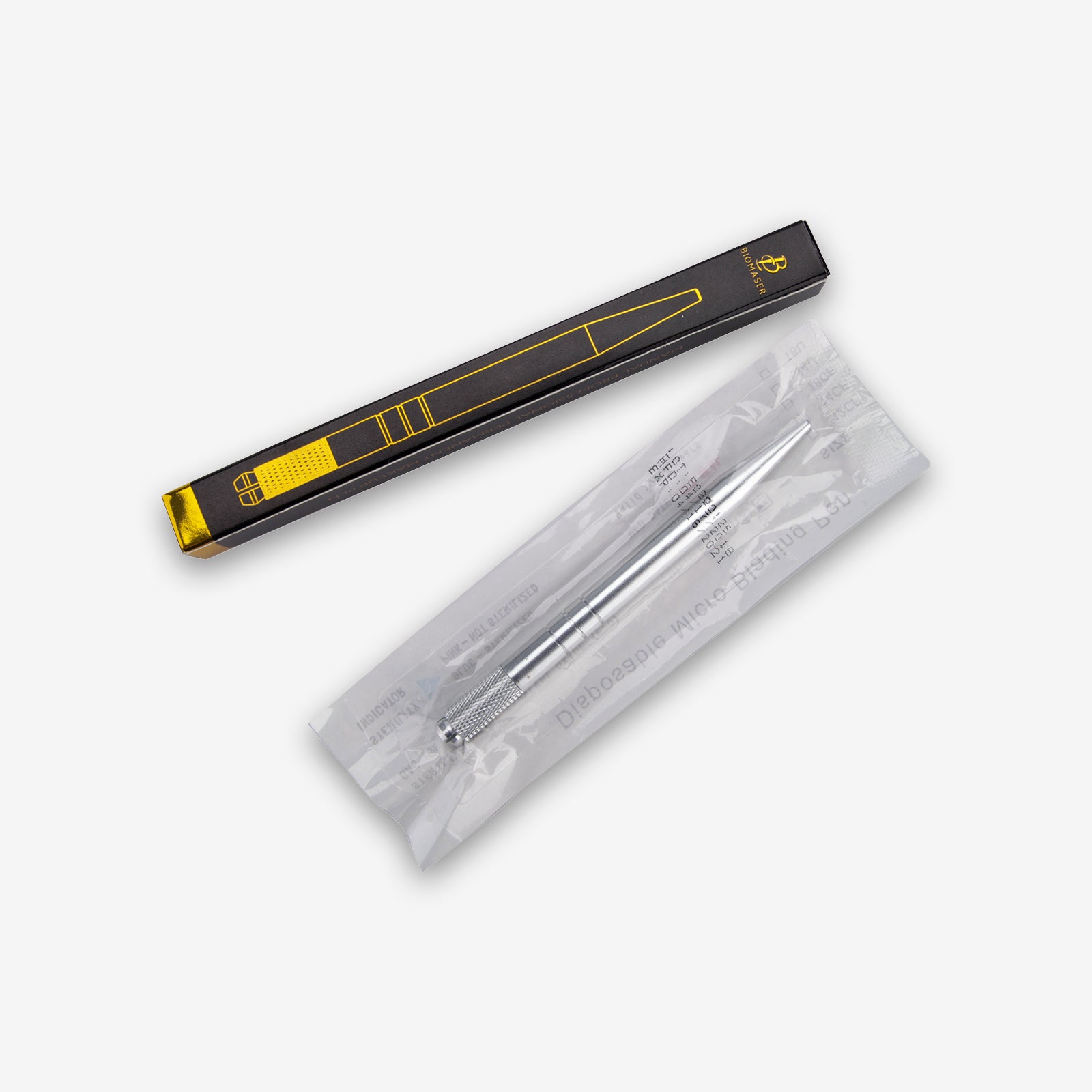 Biomaser silver microblading pen for professional permanent makeup, aluminum alloy tool for eyebrows, eyeliner, lip lines