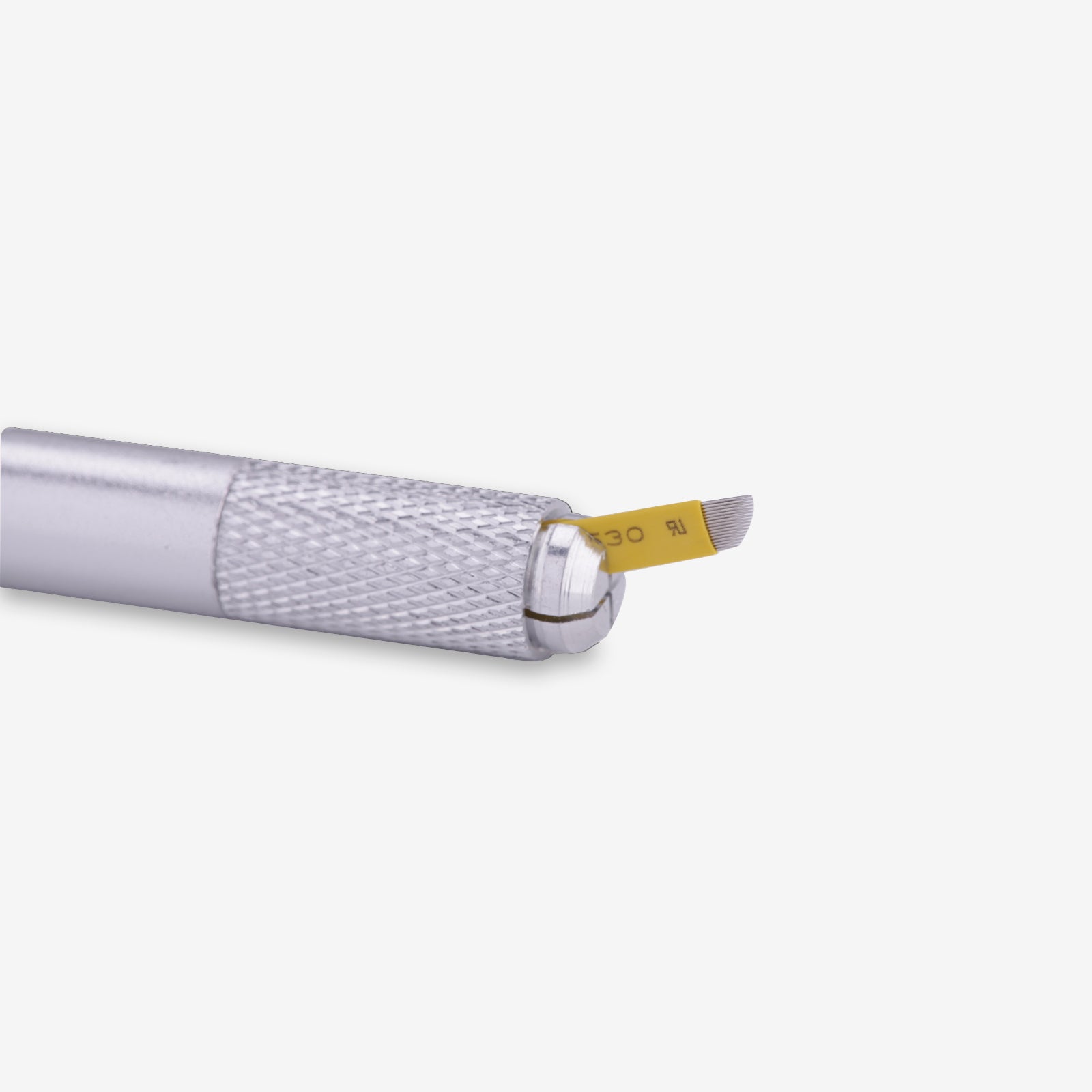Silver aluminum microblading pen with blade, professional tattoo equipment for eyebrow, eyeliner, lip lines permanent makeup.