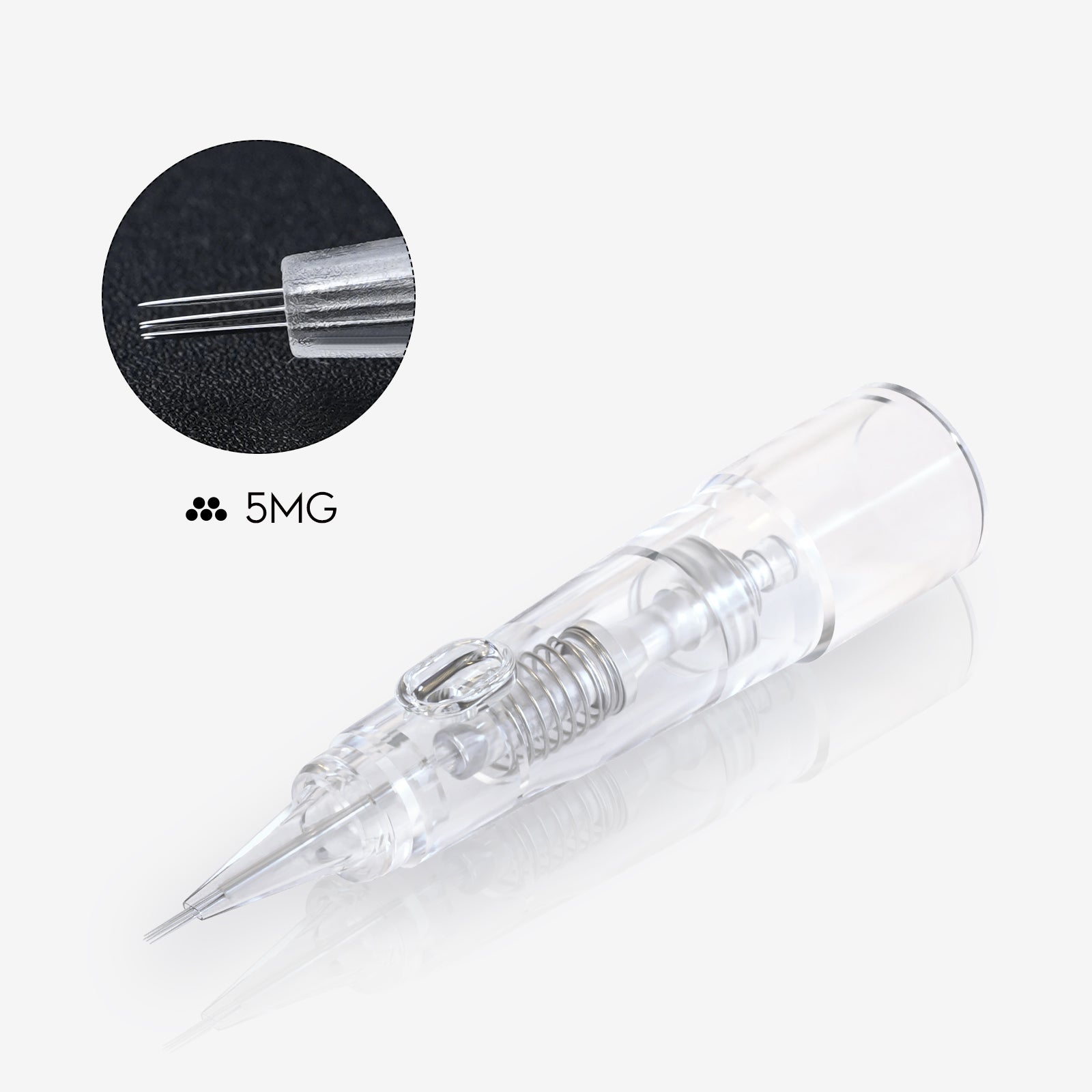 Biomaser 5MG Magnum PMU Cartridge Needle, clear plastic, professional tattoo supplies for permanent makeup