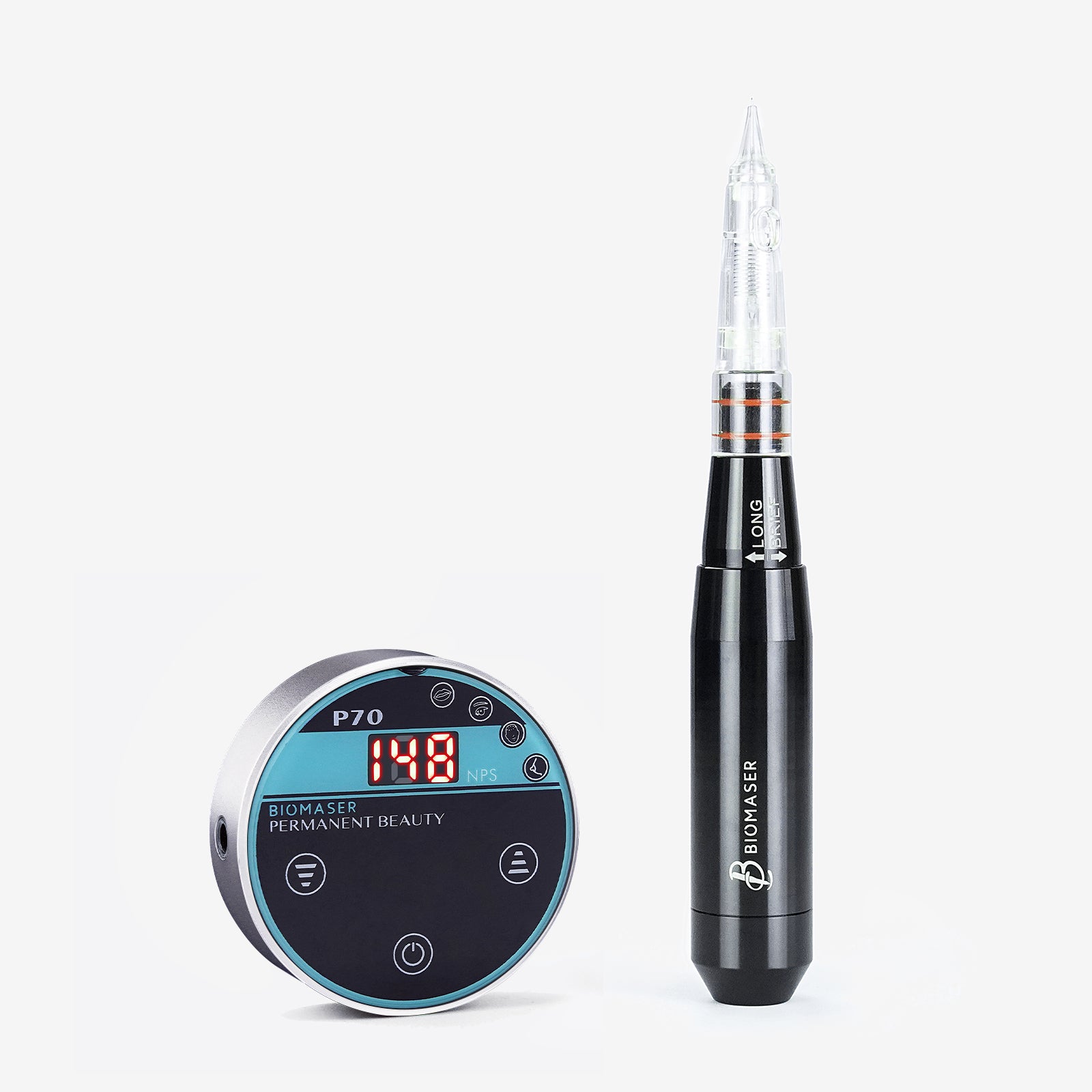 Biomaser P70 Mini PMU Machine Kit - Professional permanent makeup machine with digital control and black handpiece