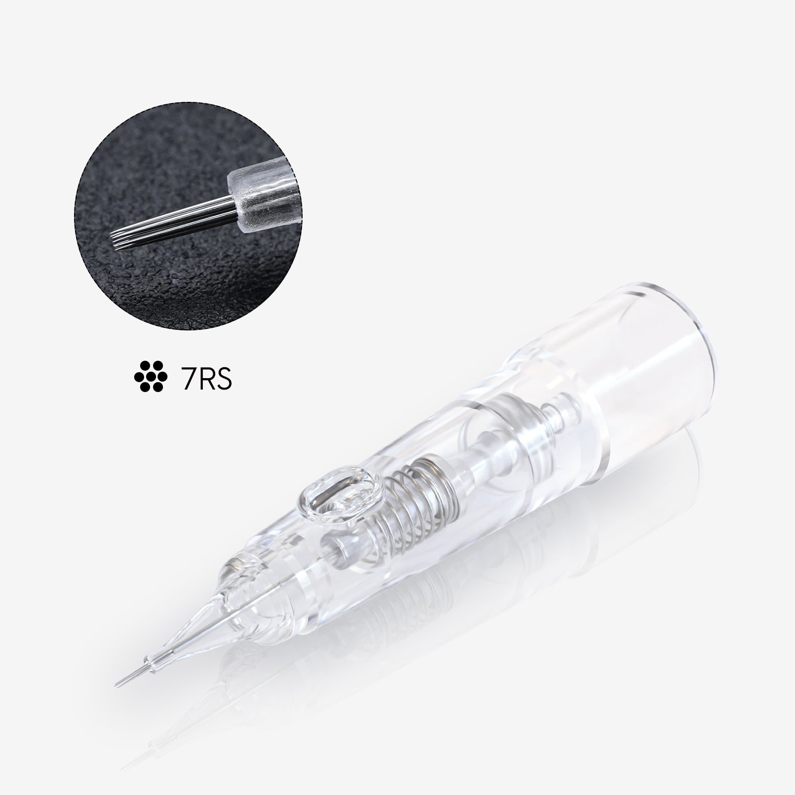 Biomaser 7RS round shader cartridge needle for professional permanent makeup procedures, sterile and disposable PMU supplies