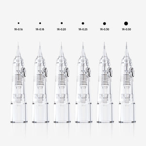 Biomaser 1R Cartridge Needles - Permanent Makeup Needle Cartridges with sizes from 0.16 to 0.50 for tattoo equipment
