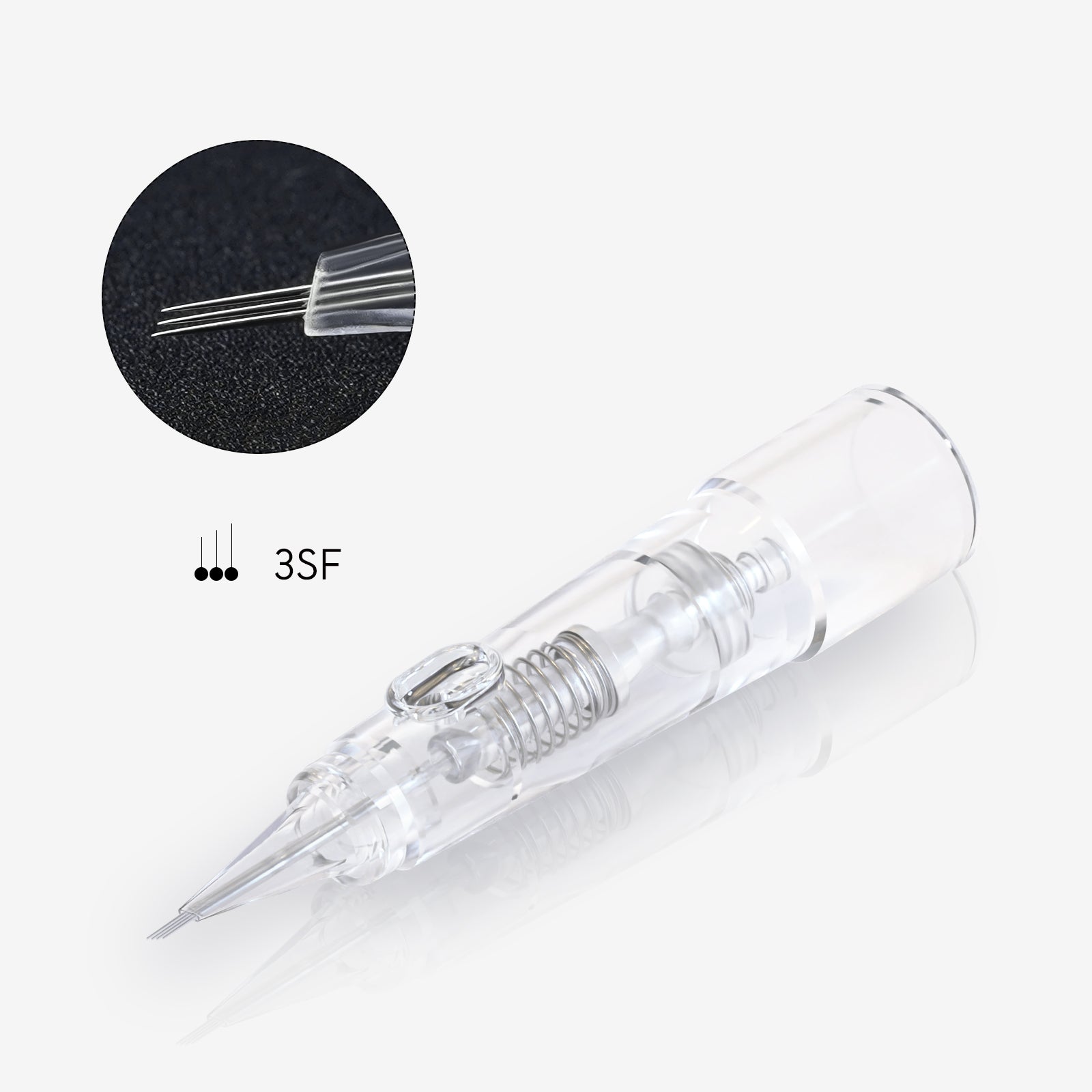 Biomaser 3SF PMU Cartridge Needle - Professional tattoo supplies for permanent makeup, clear cartridges and sterile