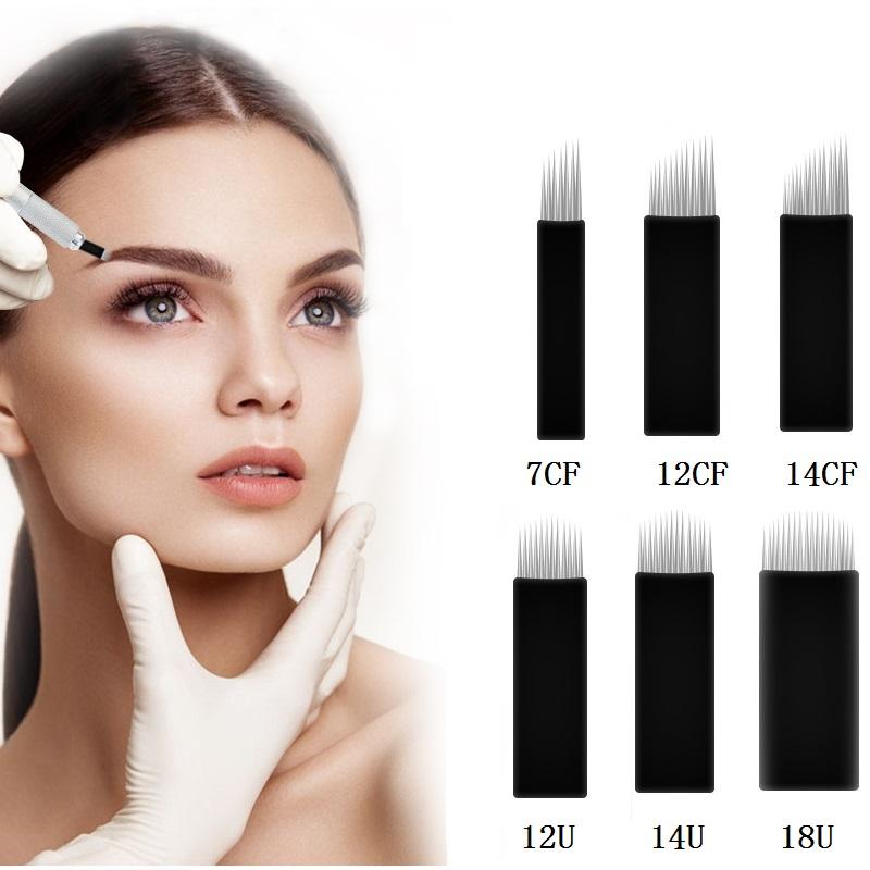 Biomaser Super Black microblading needles and permanent makeup eyebrow procedure, various sizes available