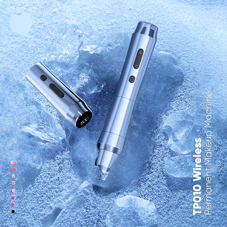 Biomaser TP010 Wireless PMU Machine in Silver, perfect for professional tattoo artists, wireless and designed for easy use.
