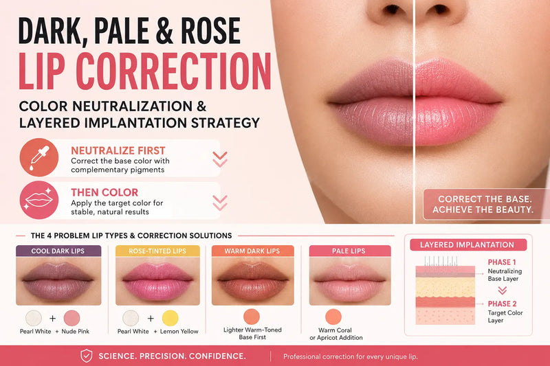Dark, Pale, and Rose Lip Correction: Color Neutralization and Layered Implantation Strategy