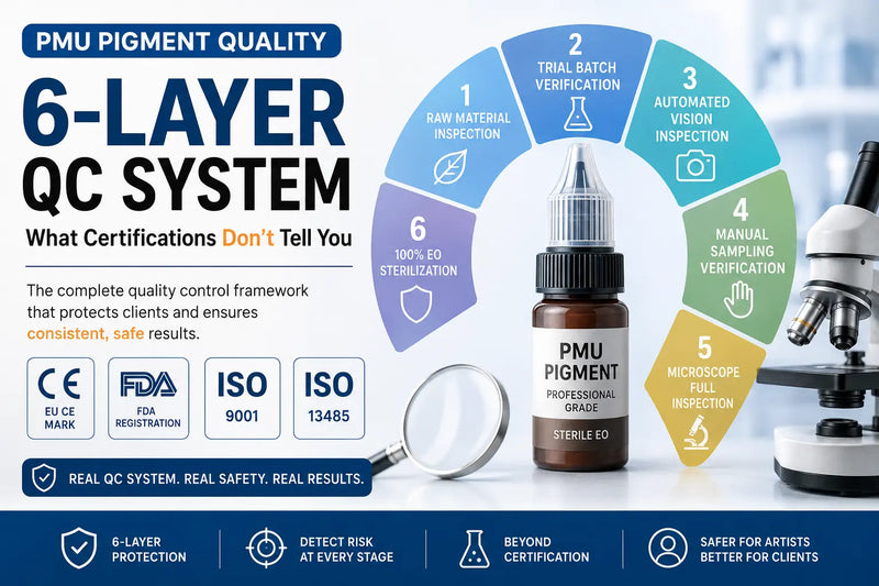 PMU Pigment Safety Assessment: Six-Layer QC from Raw Material Traceability to Batch Sterilization