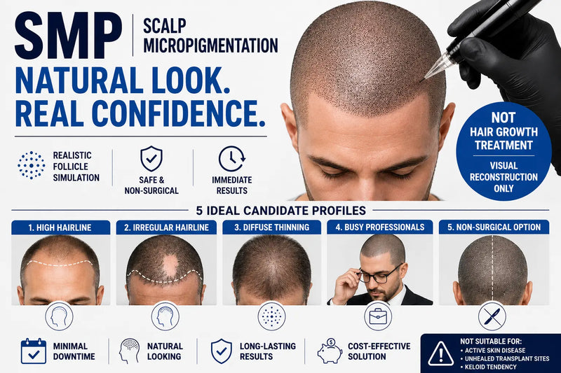 SMP Scalp Micropigmentation: Indication Assessment for Five Candidate Profiles