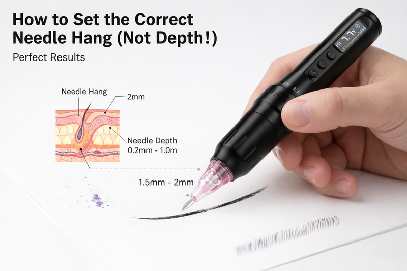 How to Set the Correct Needle Hang (Not Depth!) on Your PMU Machine for Perfect Results