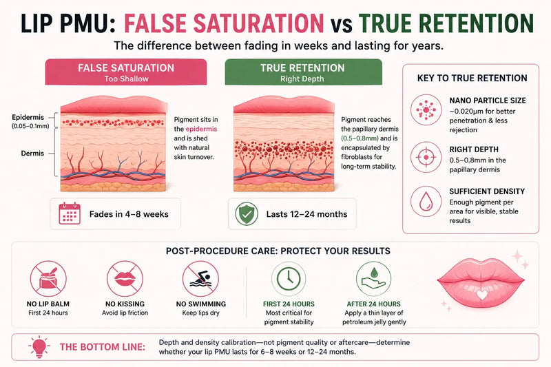 False Saturation vs True Retention: Implant Depth and Pigment Density Diagnostics in Lip PMU