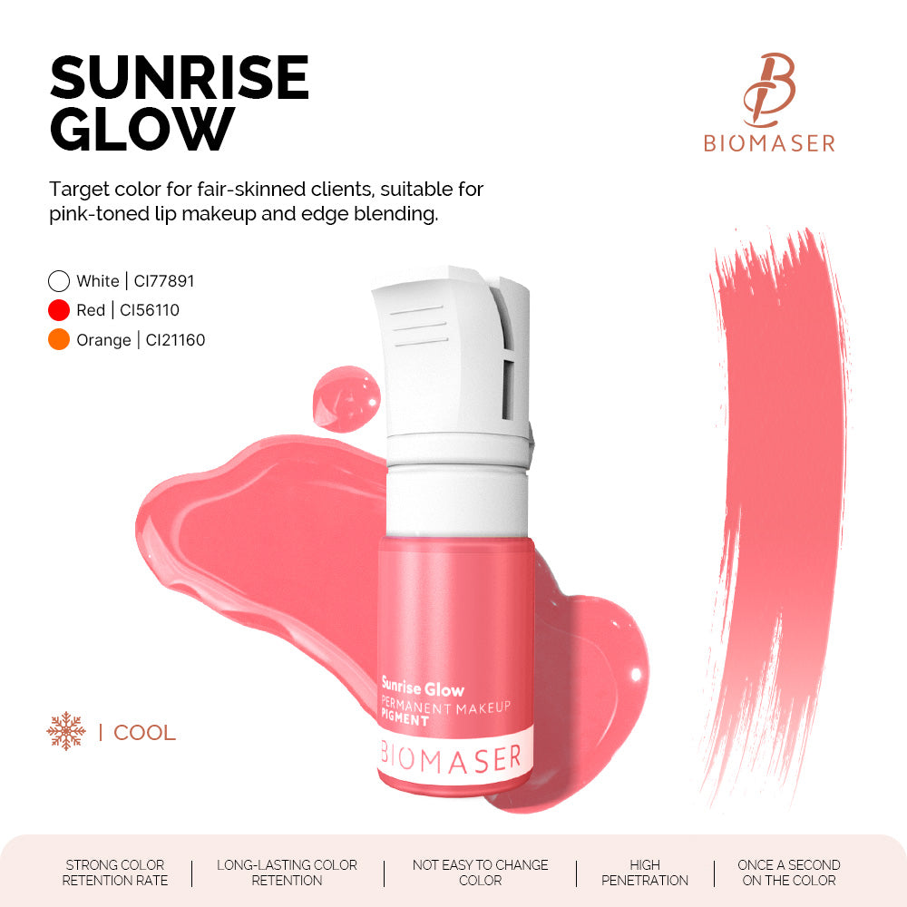 BiomaserPowder PMU Pigment Ink for Lips, Sunrise Glow | Peach Orange