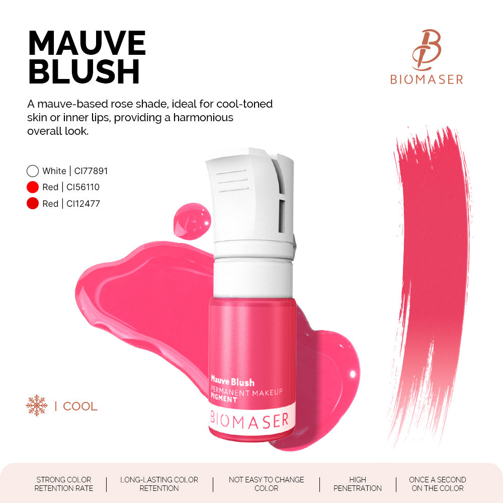 BiomaserPowder PMU Pigment Ink for Lips, Mauve Blush | Bean Pink