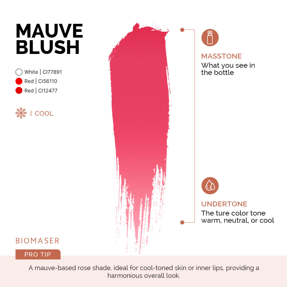 BiomaserPowder PMU Pigment Ink for Lips, Mauve Blush | Bean Pink