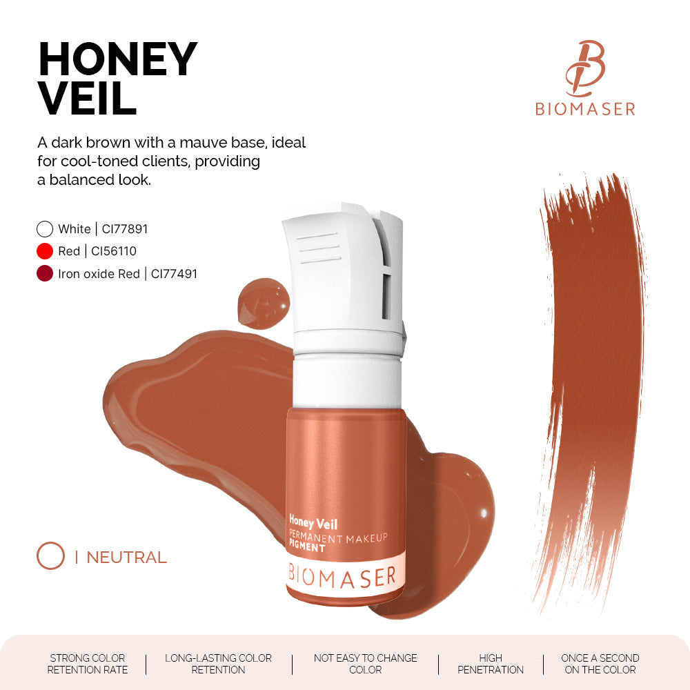 BiomaserPowder PMU Pigment Ink for Lips, Honey Veil | Nude Honey