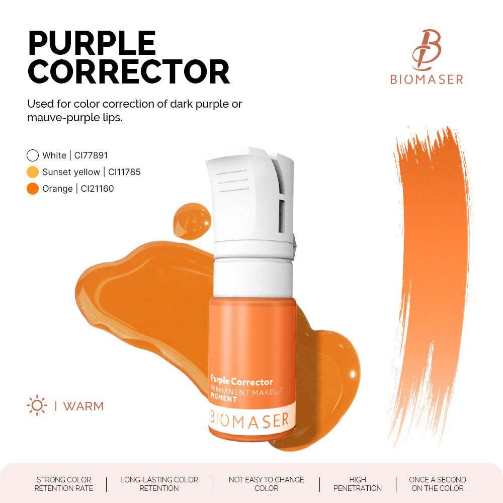 BiomaserPowder PMU Pigment Ink for Lips, Purple Corrector | Corrector 042