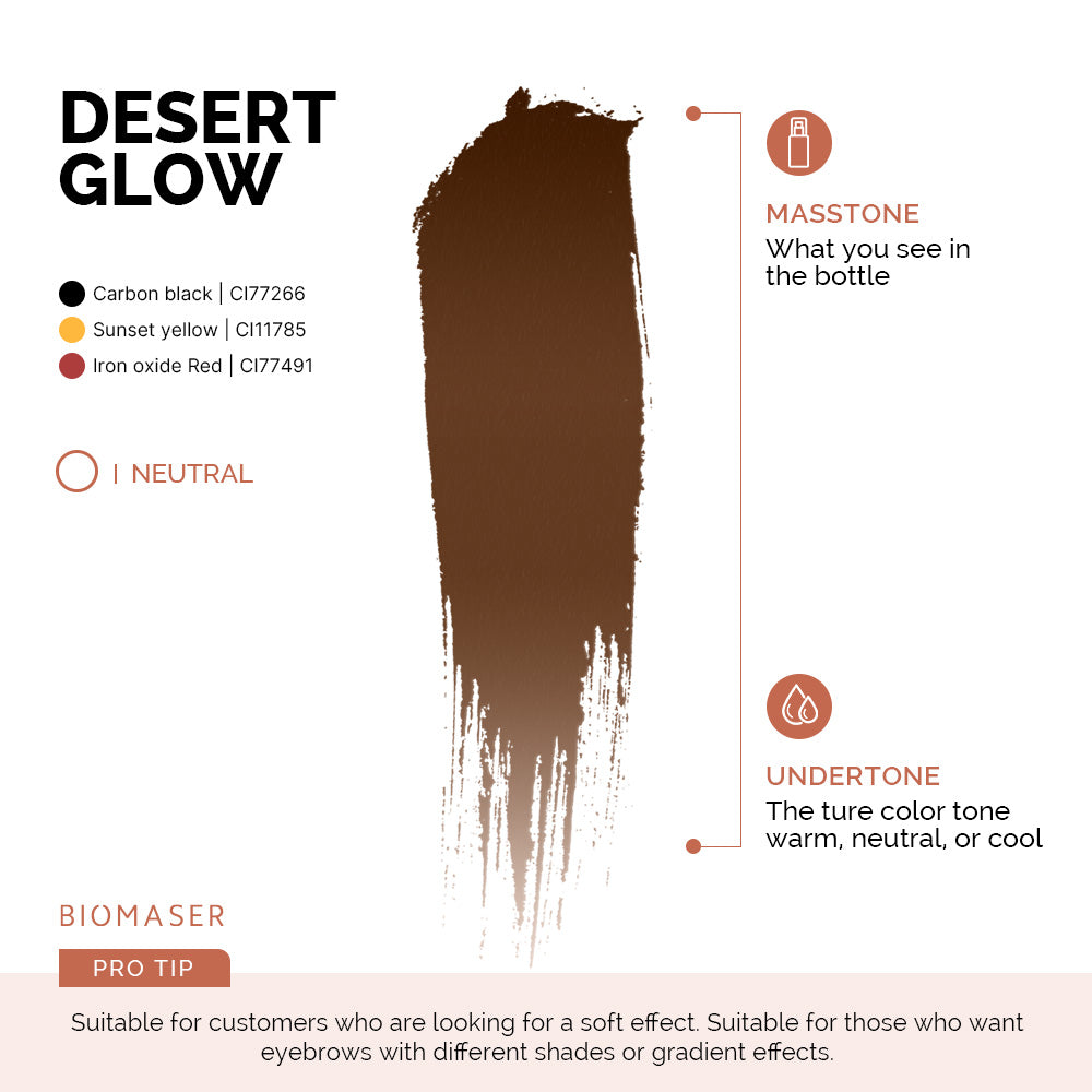 Biomaser Powder PMU Pigment Ink for Eyebrows, Desert Glow | Sandy Brown