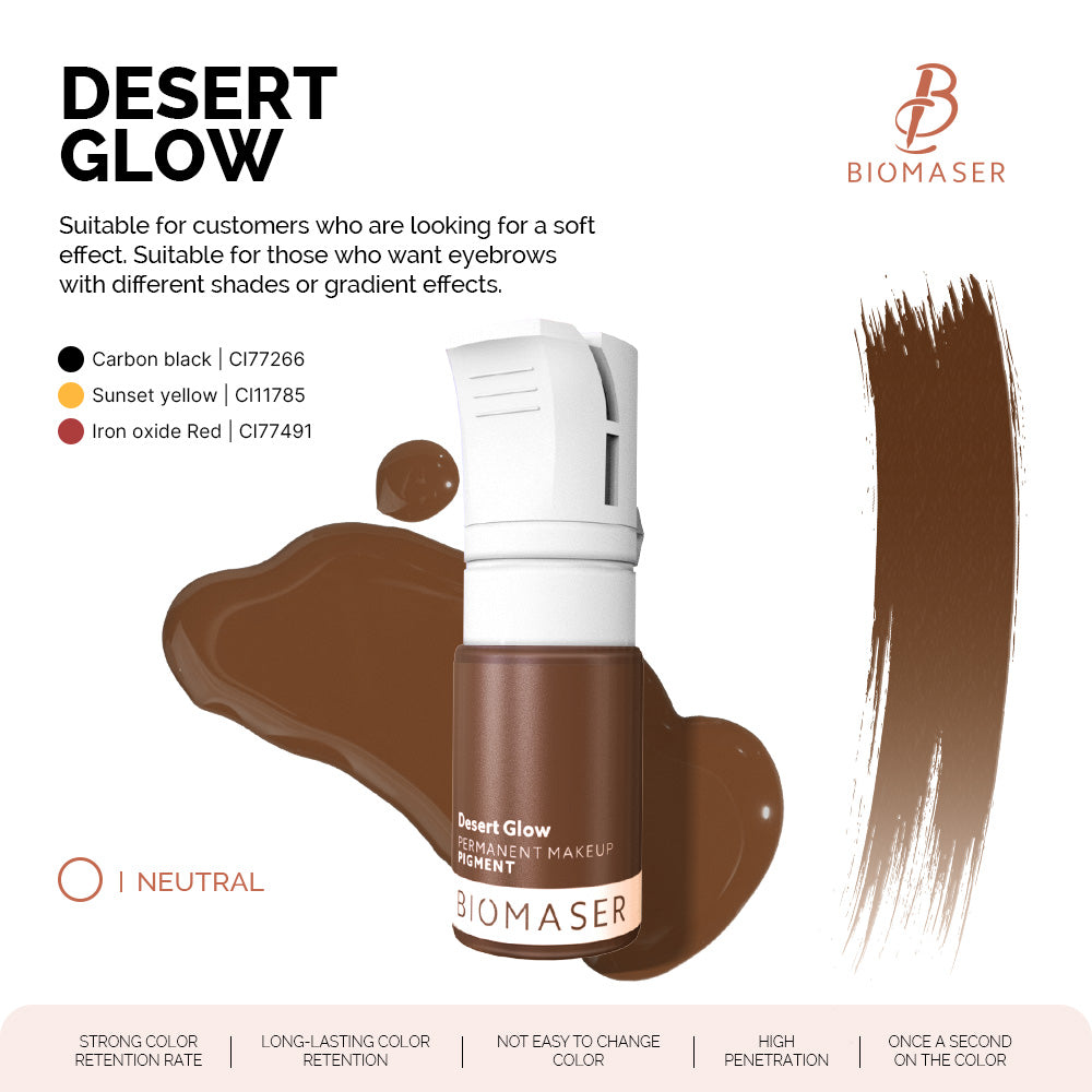 Biomaser Powder PMU Pigment Ink for Eyebrows, Desert Glow | Sandy Brown