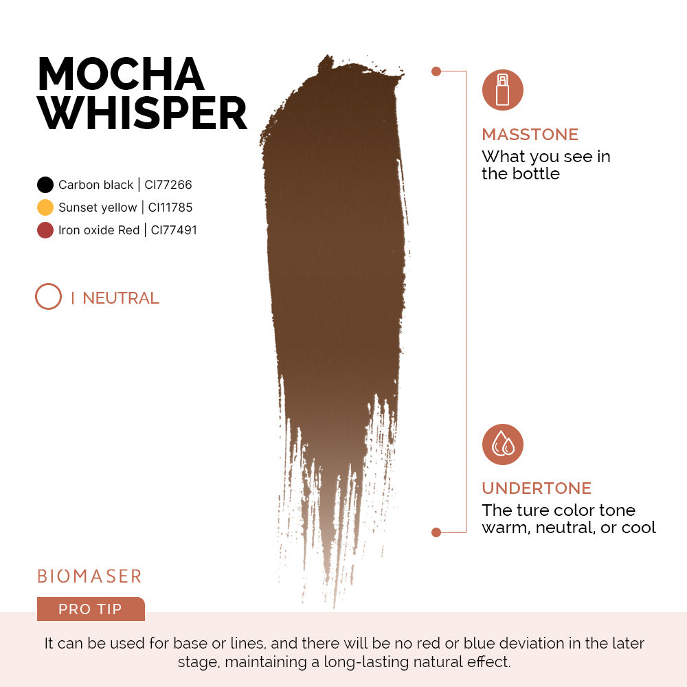 Biomaser Powder PMU Pigment Ink for Eyebrows, Mocha Whisper | Latte Brown