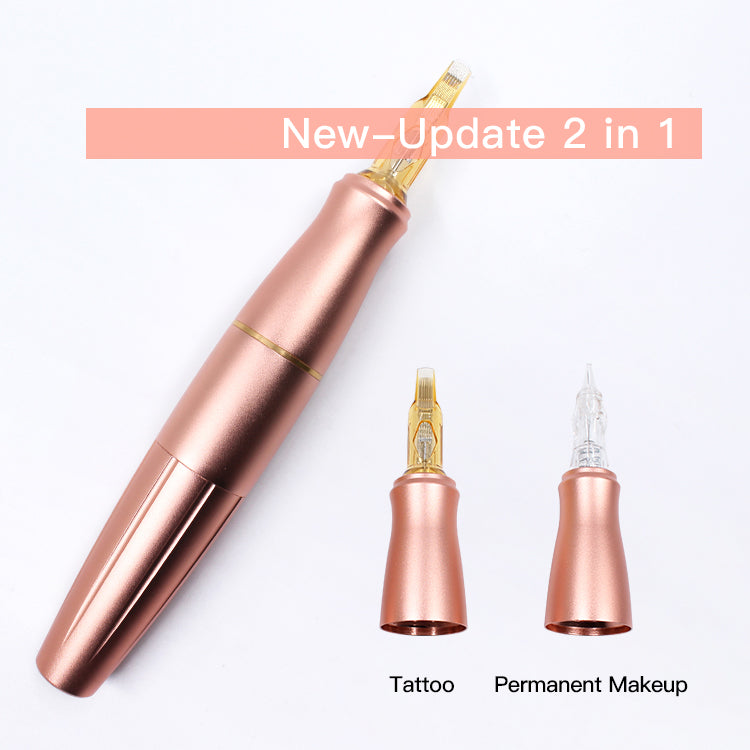 Tattoo Permanent Make up Machine Kit with CTGE004 Double Head for Universal Tattoo Cartridge Needle &amp; BMX Screw Needle Thunderlord P90