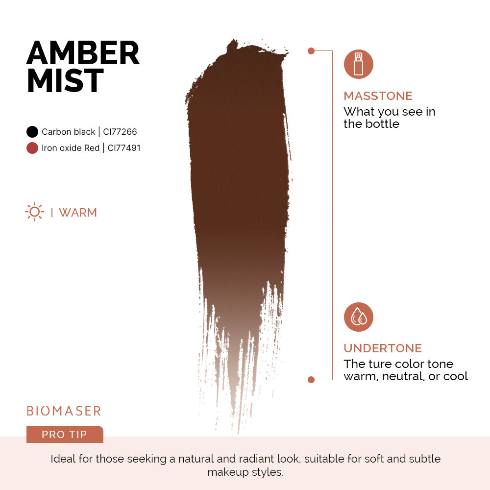 Biomaser Powder PMU Pigment Ink for Eyebrows, Amber Mist | Amber Brown