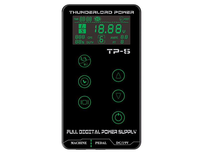 TP-5 Touch Screen Intelligent Digital LCD Dual Tattoo Machine Power Supply Set ThunderlordPower