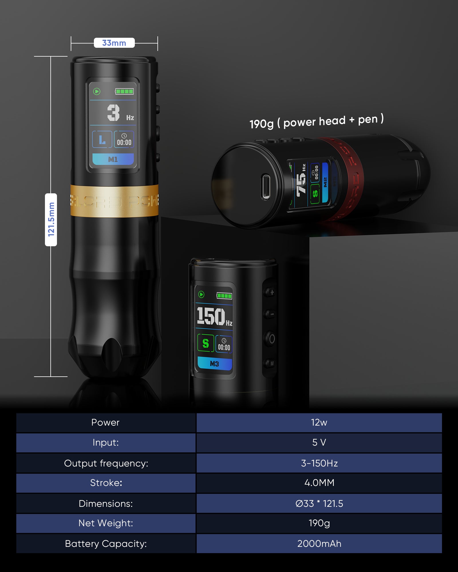 Thunderlord Power Pulse Wireless tattoo Machine