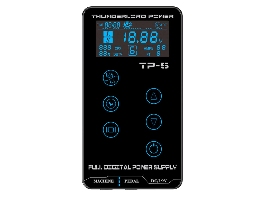 TP-5 Touch Screen Intelligent Digital LCD Dual Tattoo Machine Power Supply Set ThunderlordPower