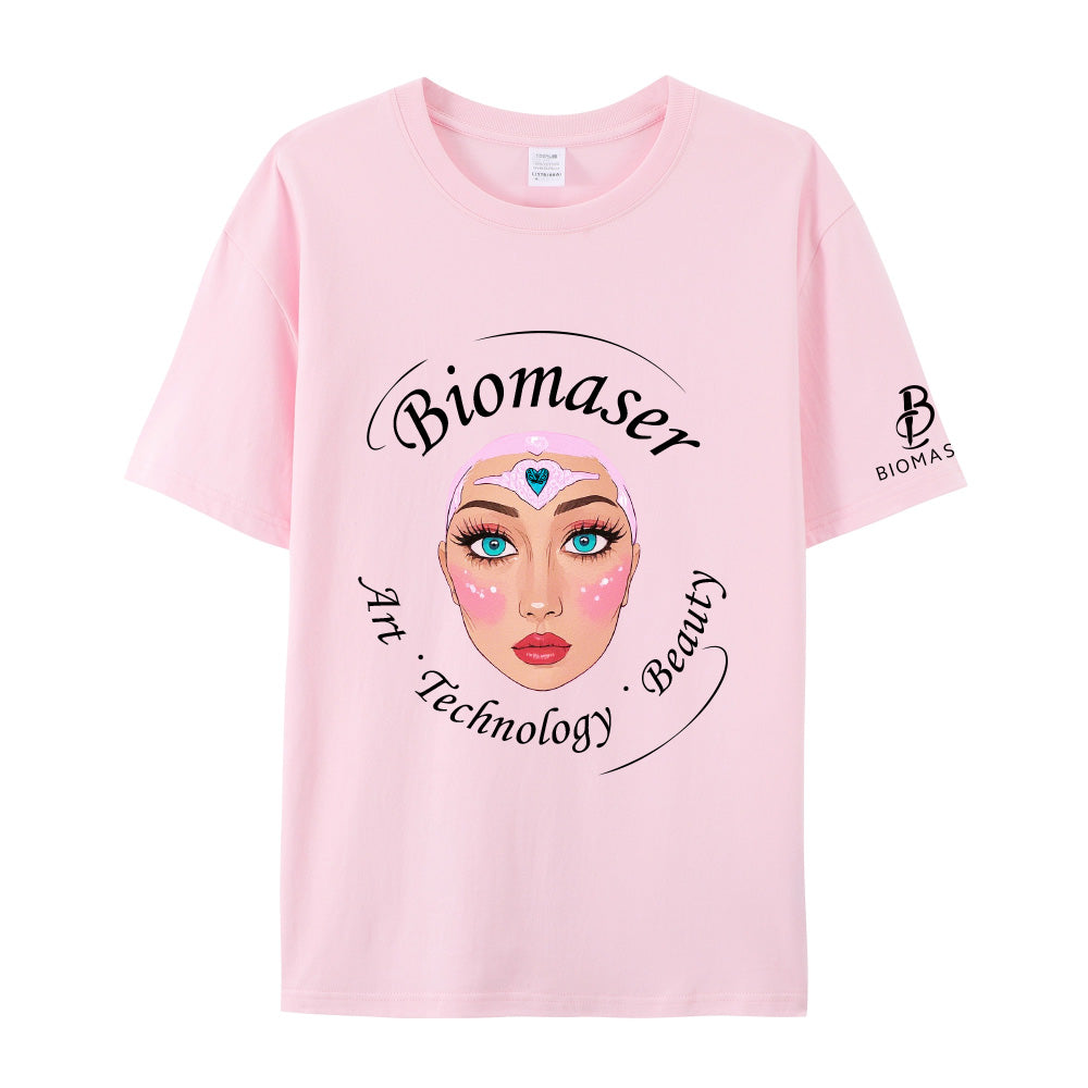 Biomaser Pink Artistic T - Shirt Collection: Beauty & Retro Vibes