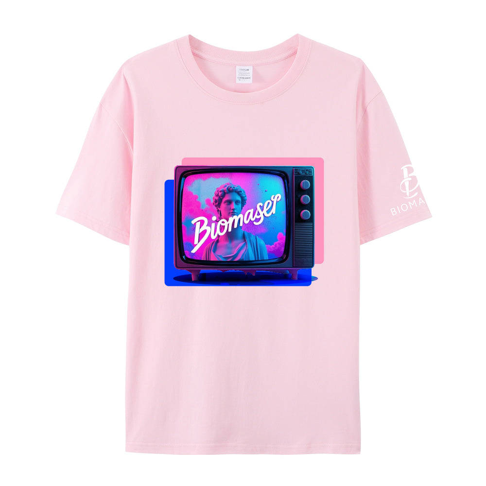 Biomaser Pink Artistic T - Shirt Collection: Beauty & Retro Vibes