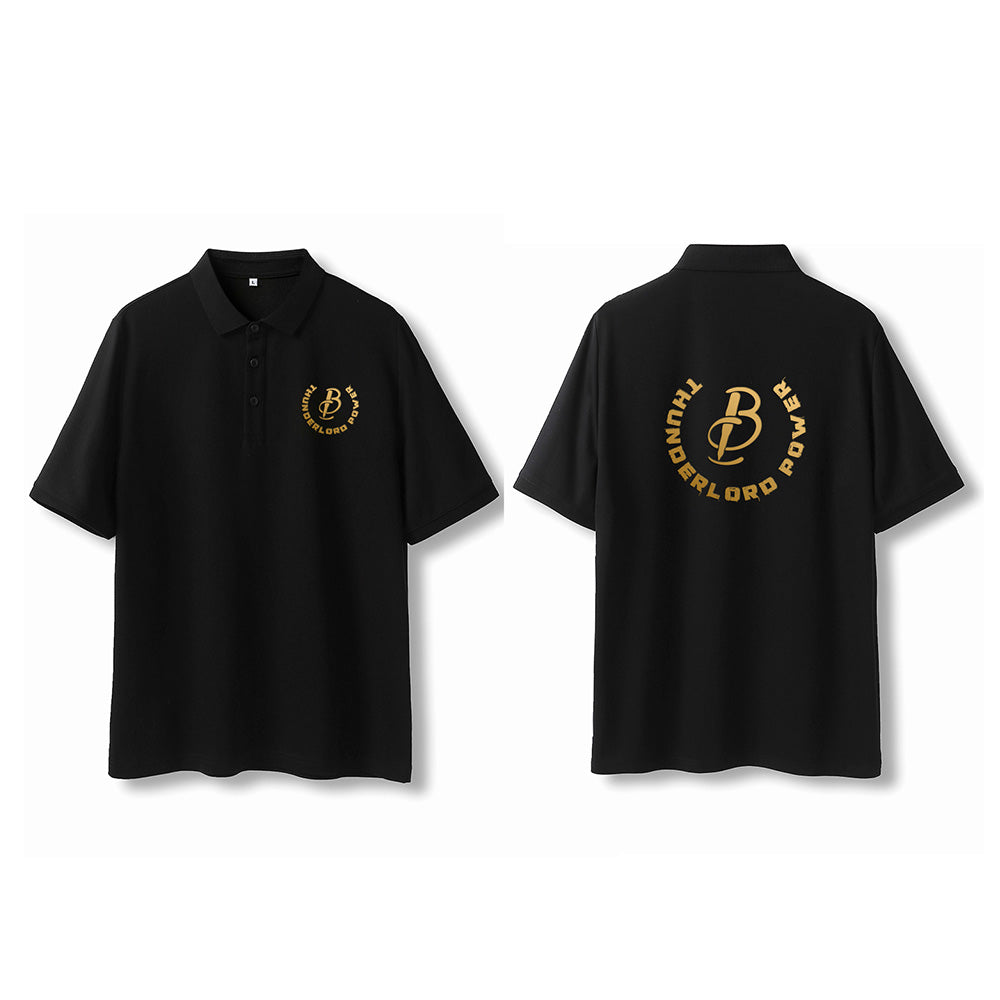 Biomaser Black Polo Shirt - Embody the Thunderlord Power Spirit