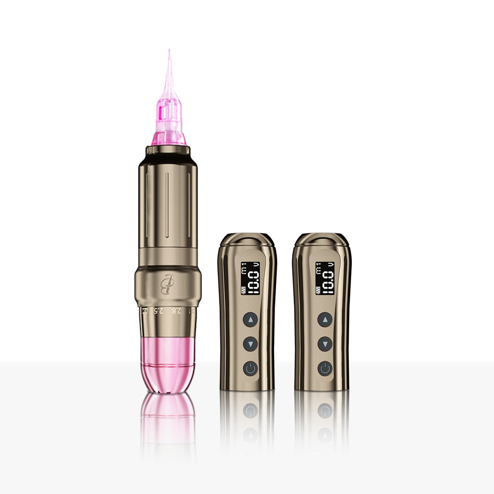 Official Stroker Adjustable BIOMASER U1 Cordless Tattoo & Permanent Makeup Pen - Universal Cartridge Needles Compatible, Dual Powerful Output