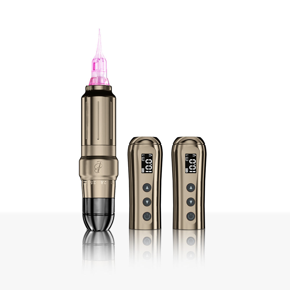 Official Stroker Adjustable BIOMASER U1 Cordless Tattoo & Permanent Makeup Pen - Universal Cartridge Needles Compatible, Dual Powerful Output