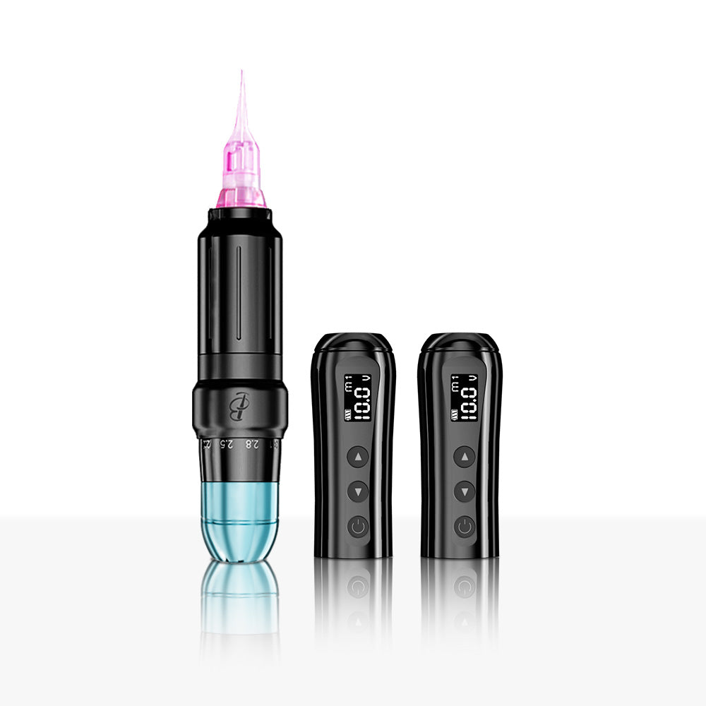 Official Stroker Adjustable BIOMASER U1 Cordless Tattoo & Permanent Makeup Pen - Universal Cartridge Needles Compatible, Dual Powerful Output