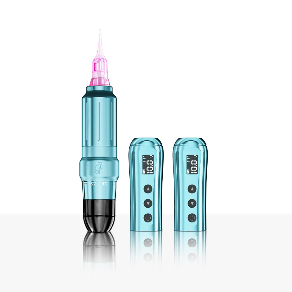 Official Stroker Adjustable BIOMASER U1 Cordless Tattoo & Permanent Makeup Pen - Universal Cartridge Needles Compatible, Dual Powerful Output