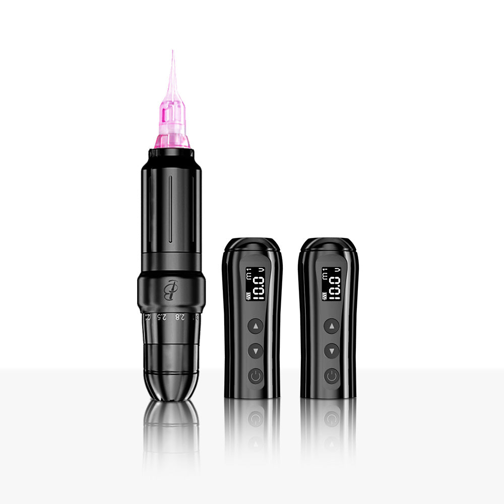 Official Stroker Adjustable BIOMASER U1 Cordless Tattoo & Permanent Makeup Pen - Universal Cartridge Needles Compatible, Dual Powerful Output