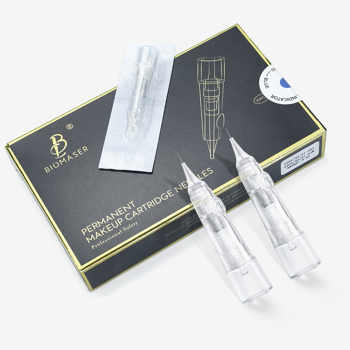 1R Biomaser Single Needle Permanent Makeup SMP Cartridge Needles Box of 10pcs